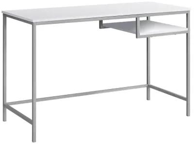 Monarch Specialties I 7368 Computer Desk, Home Office, Laptop, 48"L, Work, Metal, Laminate, White, Grey, Contemporary, Modern