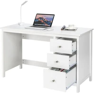 3-Drawer Home Office Study Computer Desk with Spacious Desktop