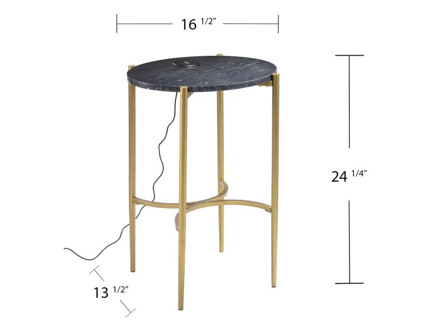 Padstow Side Table with Wireless Charging