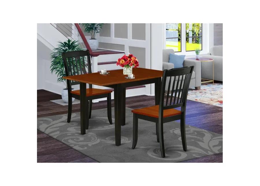 Dining Room Set Black & Cherry, NDDA3-BCH-W