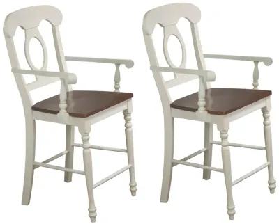 Andrews Bravo 42.5 in. High Back 24 in. Bar Stool with Solid Wood Seat (Set of 2)