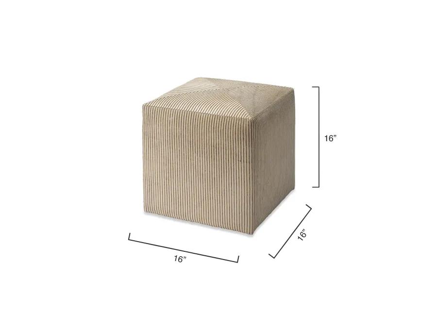 Pinstripe Hide Small Ottoman