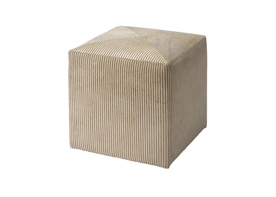 Pinstripe Hide Small Ottoman