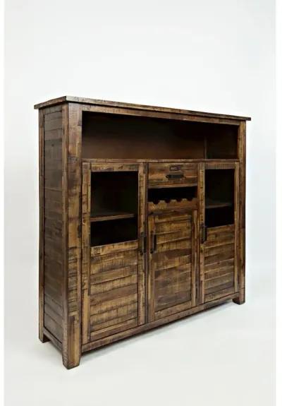 Jofran Cannon Valley Distressed Industrial Wine Cabinet