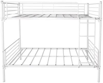 Twin-Over-Twin Bunk Bed With Metal Frame And Ladder, Space-Saving Design