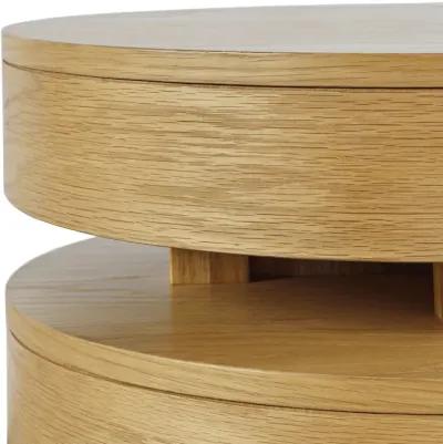 Jofran Brix Mid-Century Modern Floating Sculpture Layered Round End Table