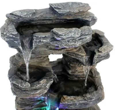 Sunnydaze Five Stream Polyresin Indoor Fountain with Color LEDs - 13.5 in