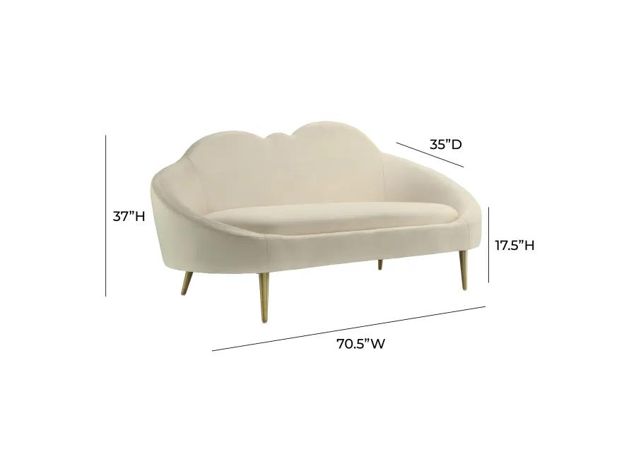 Cloud Cream Velvet Settee