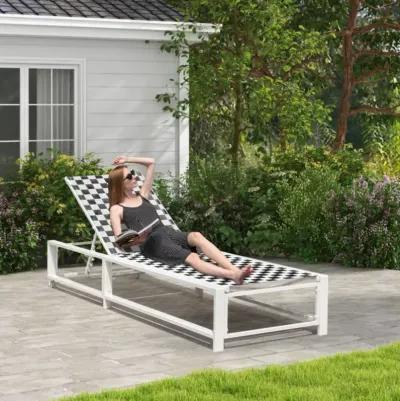 Hivvago Outdoor Adjustable Patio Chaise Lounge Chair with Wheels and Sturdy Metal Frame