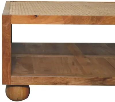 Larissa Large Solid Wood Rattan Coffee Table