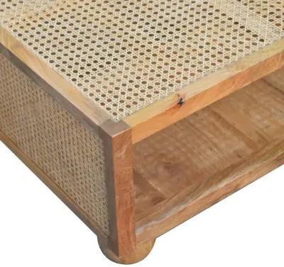 Larissa Large Solid Wood Rattan Coffee Table