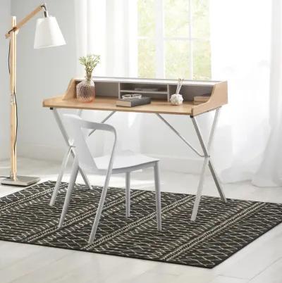 Modern Computer Desk with Storage and Durable Iron Legs