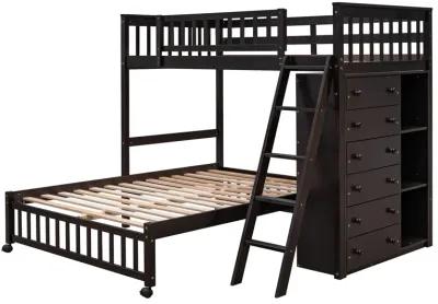 Merax Wooden Bunk Bed with 6 Drawers