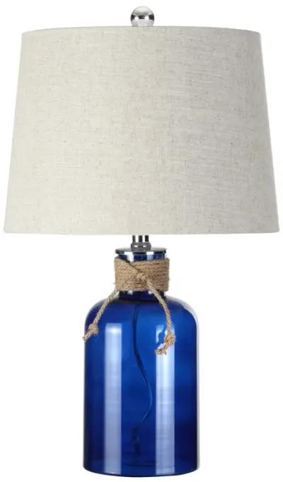 Azure Glass Bottle LED Table Lamp