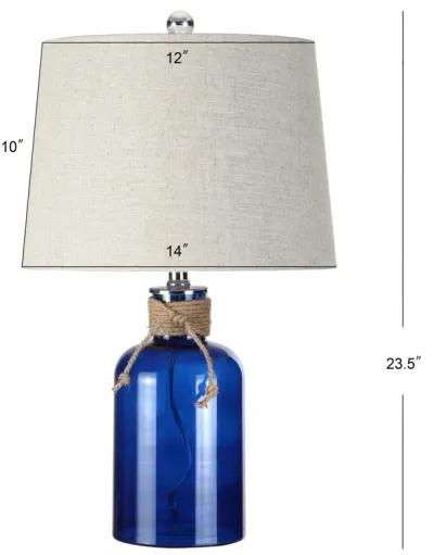 Azure Glass Bottle LED Table Lamp