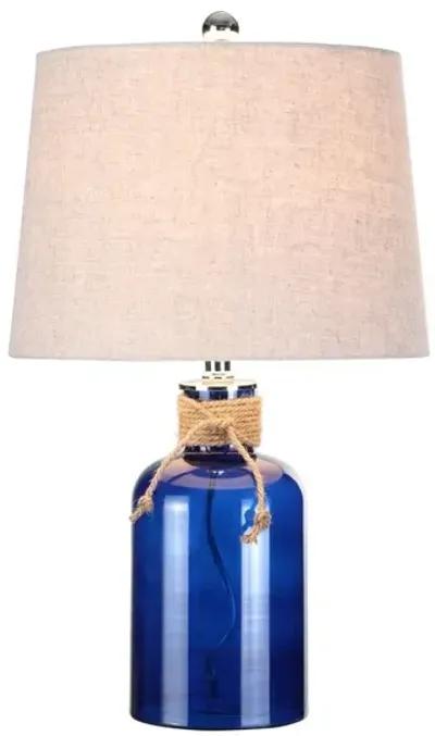 Azure Glass Bottle LED Table Lamp