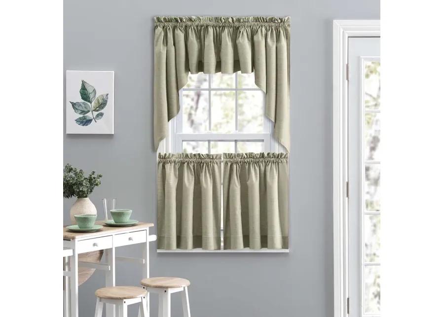 Ellis Curtain Lisa Solid Color Poly Cotton Duck Fabric Tailored Tier