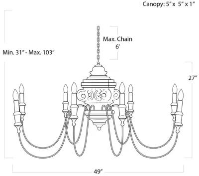 Wood Carved Chandelier