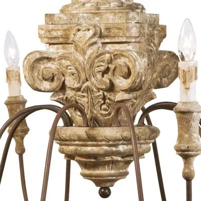 Wood Carved Chandelier