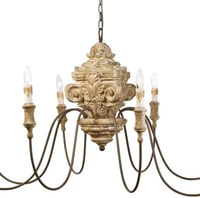 Wood Carved Chandelier