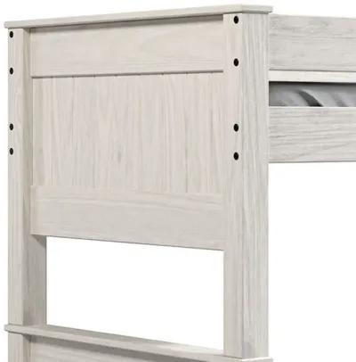 Twin/Twin Bunk Bed with Ladder, Brazilian Pine, Solid Wood, White