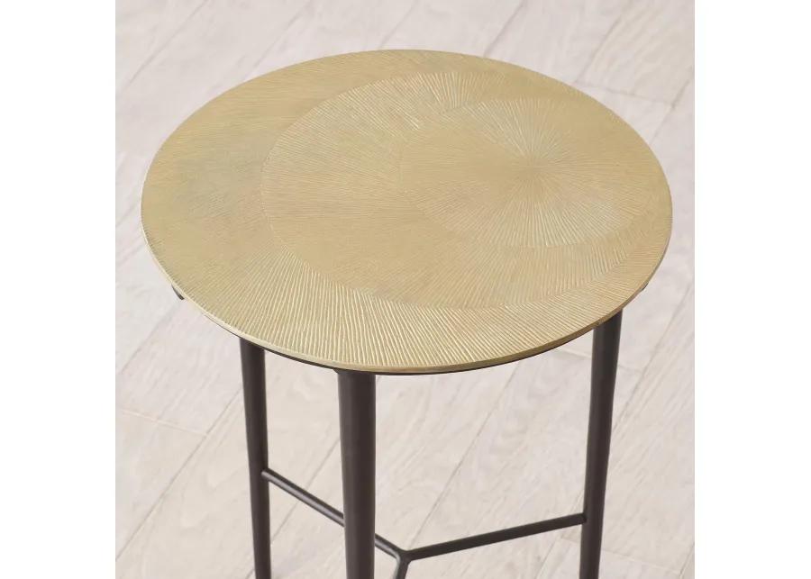 Circle Etched Accent Table-Brass