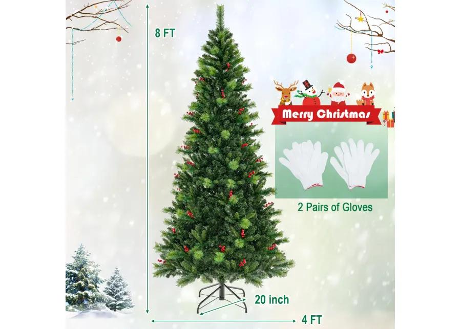 Pre-Lit Artificial Christmas Tree with 300/400/500 LED Lights-8 ft