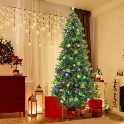 Pre-Lit Artificial Christmas Tree with 300/400/500 LED Lights-8 ft