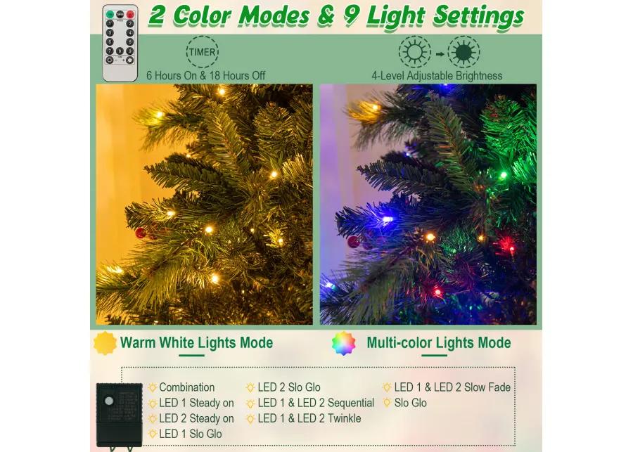 Pre-Lit Artificial Christmas Tree with 300/400/500 LED Lights-8 ft