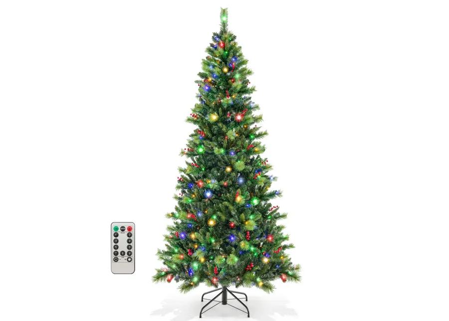 Pre-Lit Artificial Christmas Tree with 300/400/500 LED Lights-8 ft