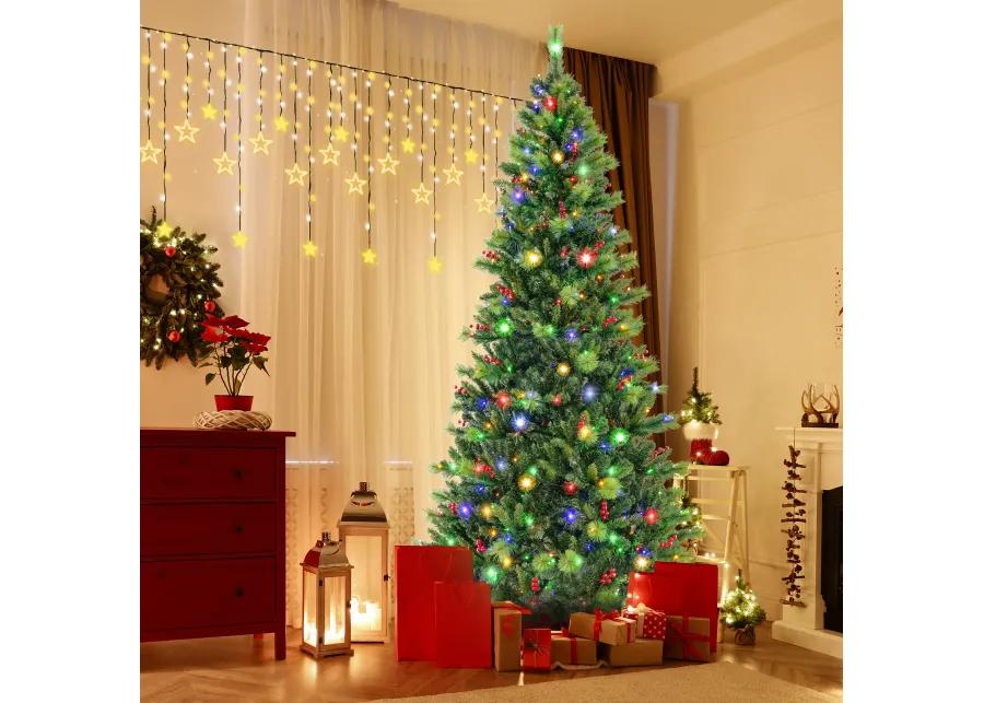 Pre-Lit Artificial Christmas Tree with 300/400/500 LED Lights-8 ft