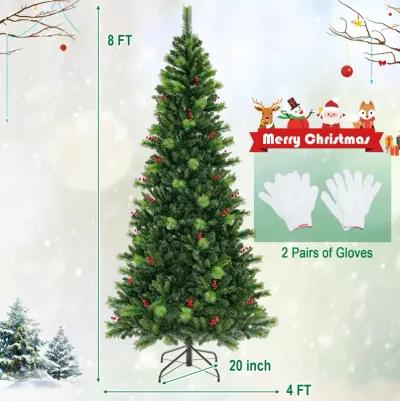 Pre-Lit Artificial Christmas Tree with 300/400/500 LED Lights-8 ft