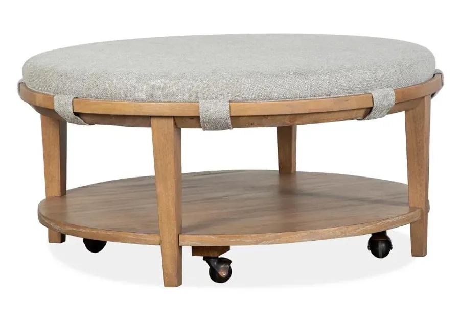 Lindon Round Upholstered Cocktail Table