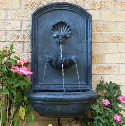 Sunnydaze Seaside Polystone Outdoor Wall Fountain