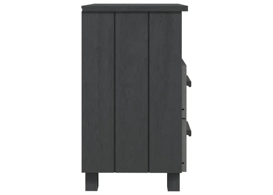 Bedside Cabinets HAMAR 2 pcs Dark Gray 15.7"x13.8"x24.4" Solid Wood