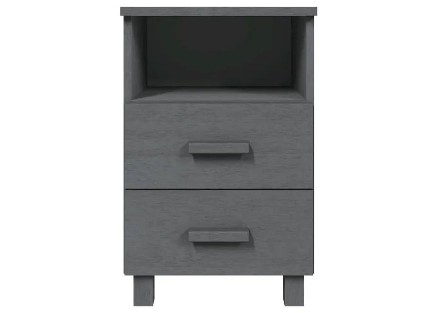 Bedside Cabinets HAMAR 2 pcs Dark Gray 15.7"x13.8"x24.4" Solid Wood