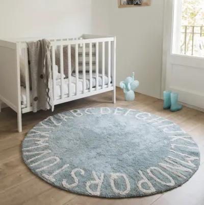 Washable rug Round ABC Vintage Blue-Natural