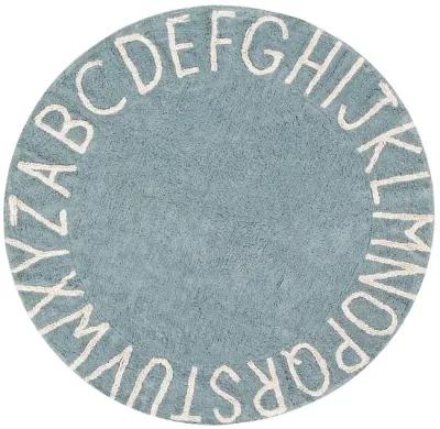 Washable rug Round ABC Vintage Blue-Natural