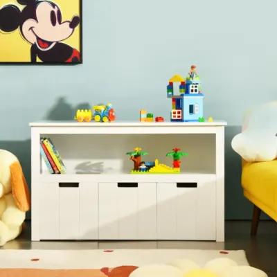 Hivvago Kid Toy Storage Cabinet 3 Drawer Chest with Wheels Large Storage Cube Shelf