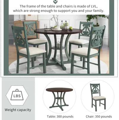 Merax Modern Round Dining Table and Chairs Set