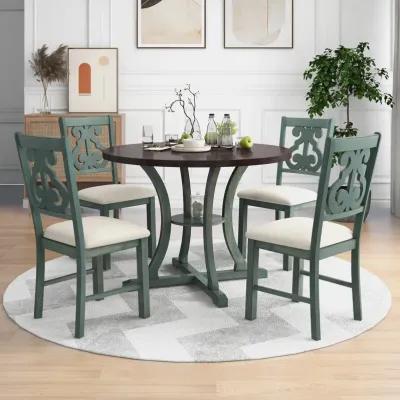 Merax Modern Round Dining Table and Chairs Set