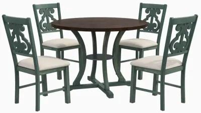 Merax Modern Round Dining Table and Chairs Set