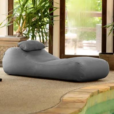 Arlo Outdoor Bean Bag Sun Lounger - Pool and Patio Chaise Bean Bag Lounger, Petal