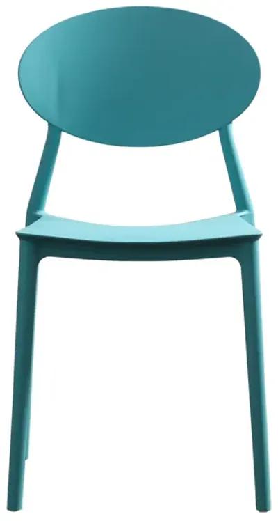 Corie Outdoor Patio Chair Set of 2, Midcentury Modern Style, Teal Blue