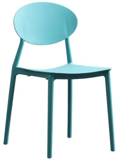 Corie Outdoor Patio Chair Set of 2, Midcentury Modern Style, Teal Blue