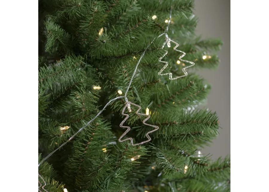 4' LED Lighted B/O Gold Wire Mini Tree Christmas Garland - Warm White Lights