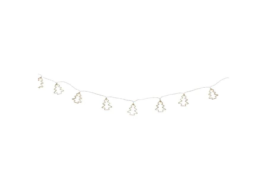 4' LED Lighted B/O Gold Wire Mini Tree Christmas Garland - Warm White Lights