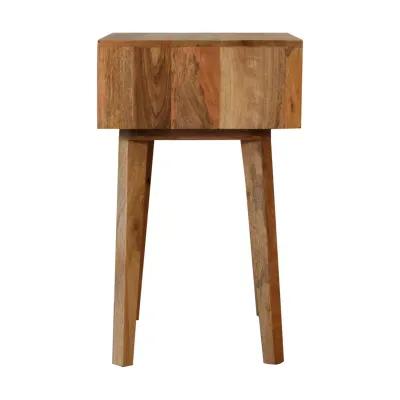 Solid Wood Bone Inlay Nightstand 1 Drawer  with Tapered Legs