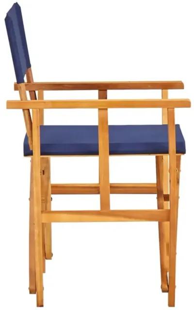 vidaXL Director's Chairs 2 pcs Solid Acacia Wood Blue