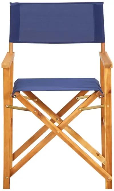 vidaXL Director's Chairs 2 pcs Solid Acacia Wood Blue